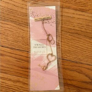 NWT Gold Heart Bookmark Bracelet